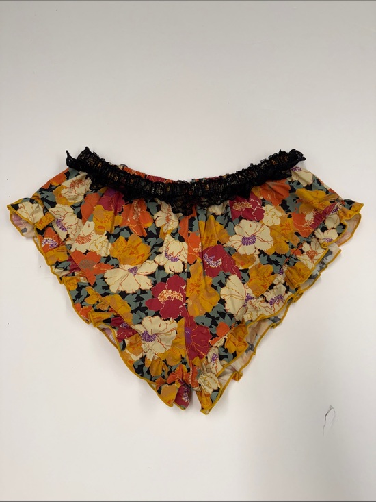 Free People Other - Free People Floral Ruffled Pajama Shorts in Mustard, Black & Red
